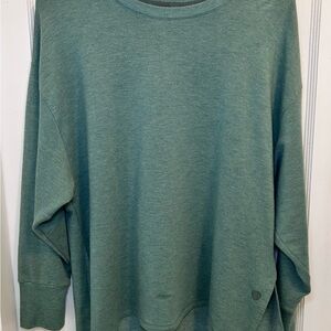 L.L. Bean Heather Green SoftFlex Pullover Crewneck Sweater Womens L